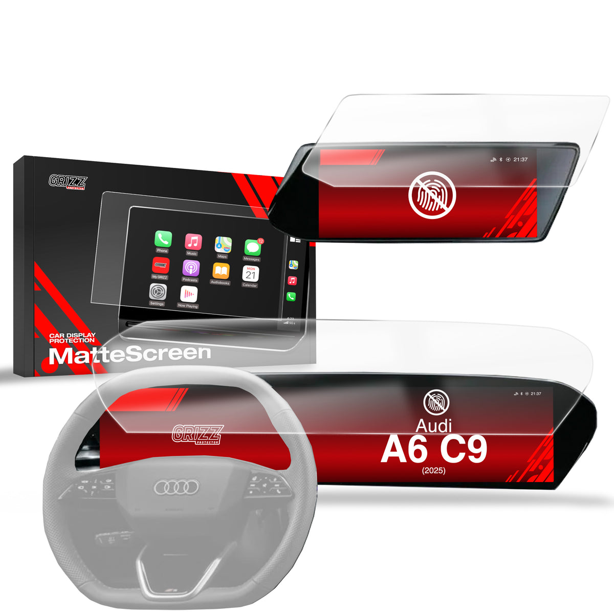 Matte Autodisplayfolie 2in1 für Audi A6 C9 14,5" (2025-2026), Grizz Protector
