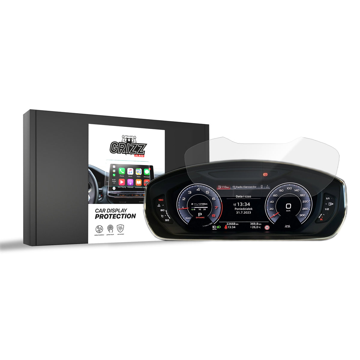 Keramische Autodisplayfolie für Audi Q3 Virtual Cockpit 10,25" (2020-2025), Grizz Protector