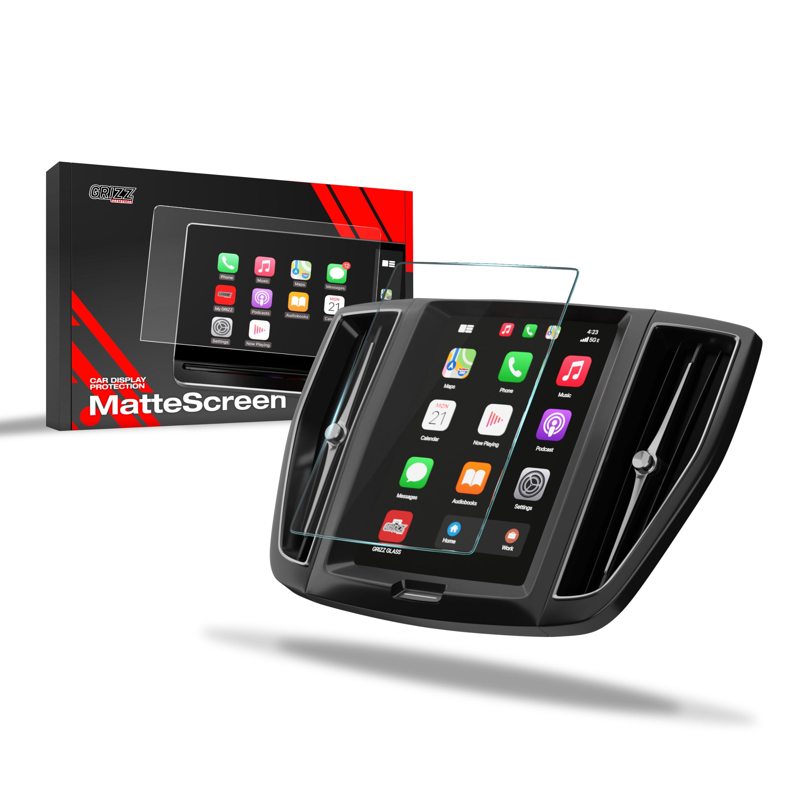 Matte Autodisplayfolie für Volvo V60 Recharge (2018-2026), Grizz Protector