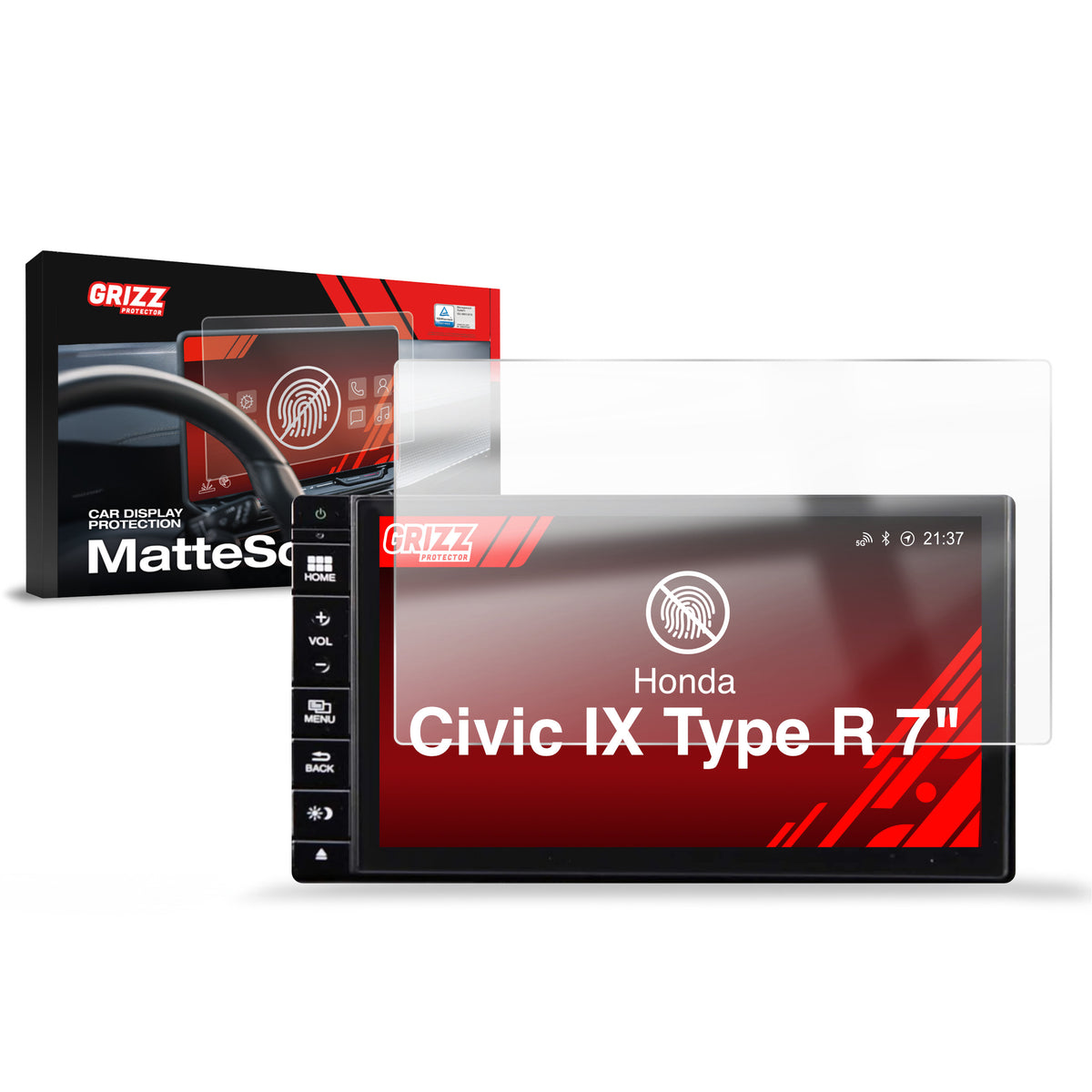 Matte Autodisplayfolie für Honda Civic IX Type R 7" (2011-2016), Grizz Protector