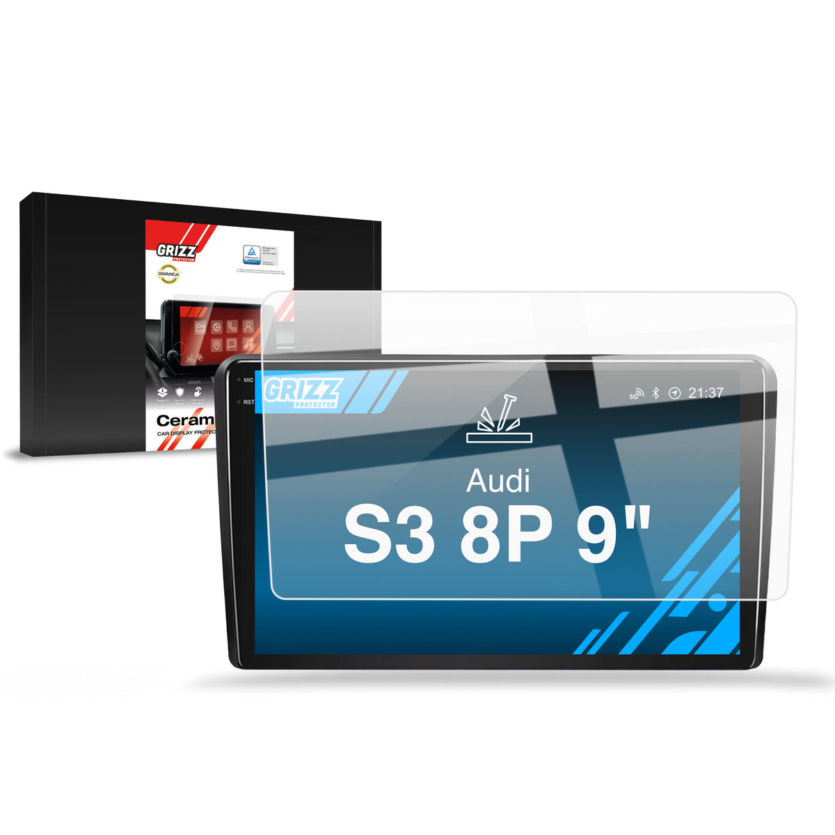 Keramische Autodisplayfolie für Audi S3 8P Android Radio (2006-2012), Grizz Protector