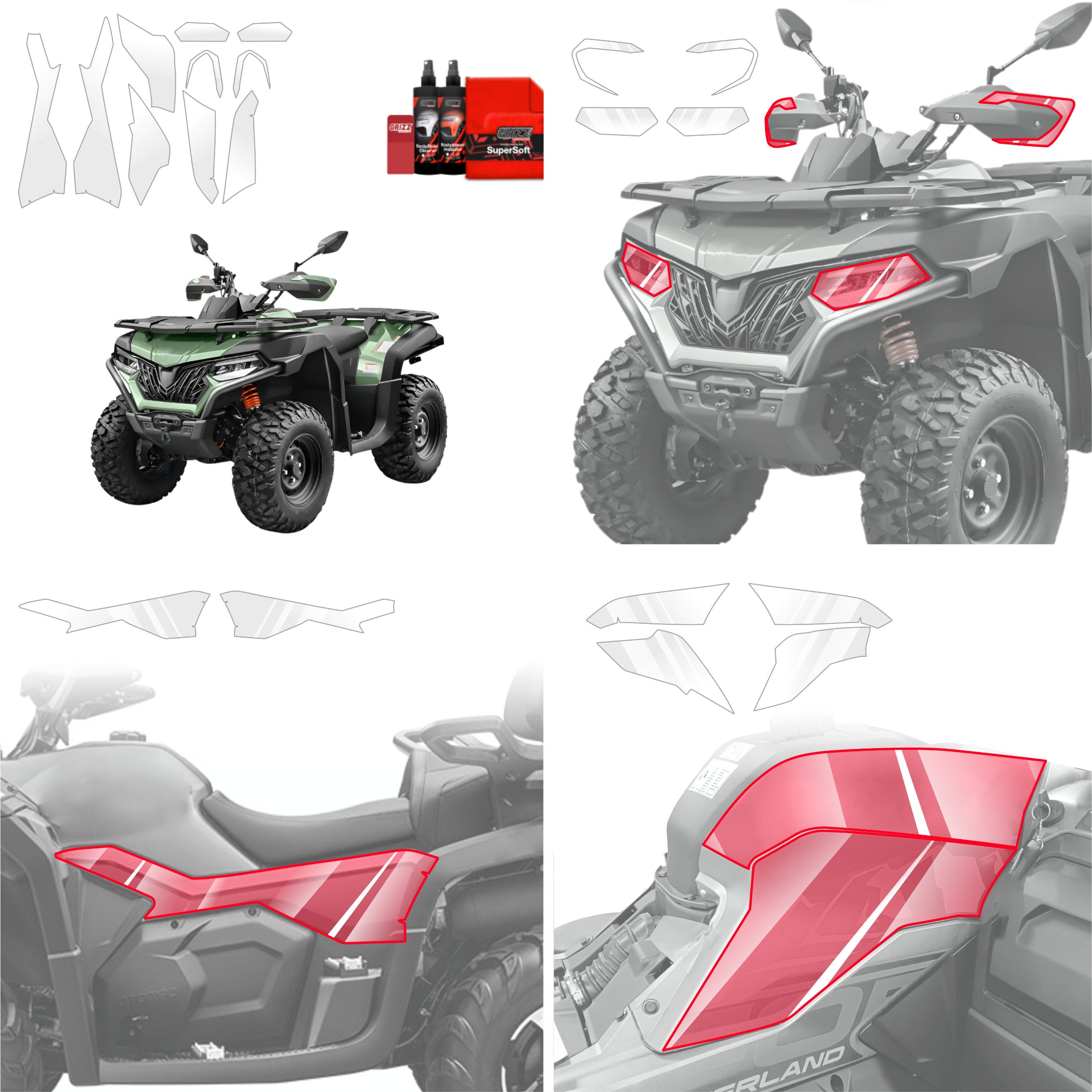 10in1 Schutzfolie Grizz Protector - CFMOTO CFORCE 625 (2020-2026)