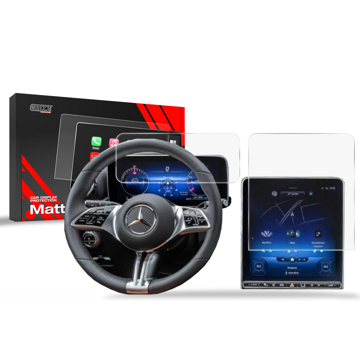 Matte Autodisplayfolie 2in1 für Mercedes Maybach X223 (2020-2026), Grizz Protector