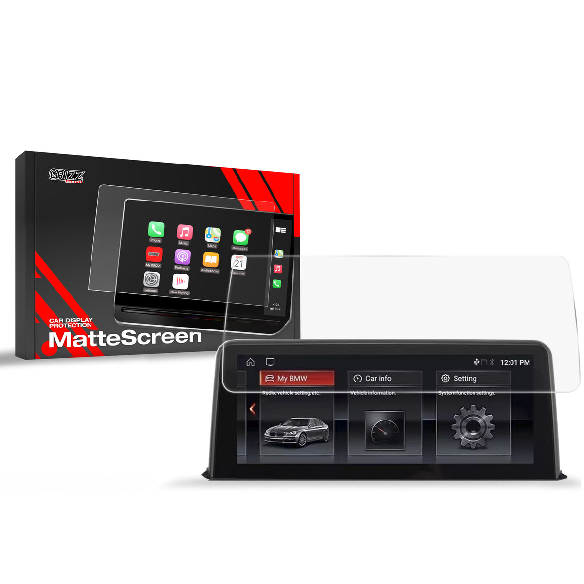 Matte Autodisplayfolie für BMW M2 F87 8,8" (2014-2020), Grizz Protector