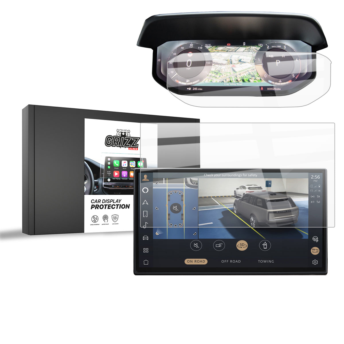 Keramische Autodisplayfolie 2in1 für Range Rover Sport 13,1" (2022-2024), Grizz Protector