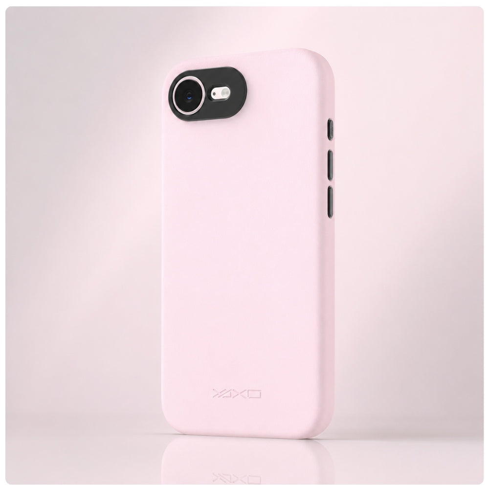 Handyhülle YAXO Leather Gear Slim Case MagSafe für iPhone 17e, rosa (2/13)