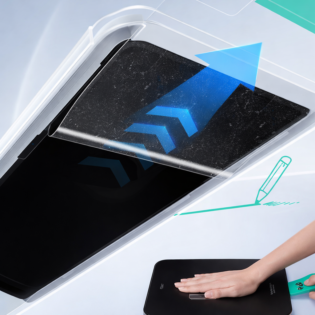 Schutzfolie mit Positionierungsrahmen ESR Paper Feel für Apple Air 13 M4 M3 M2, Transparent