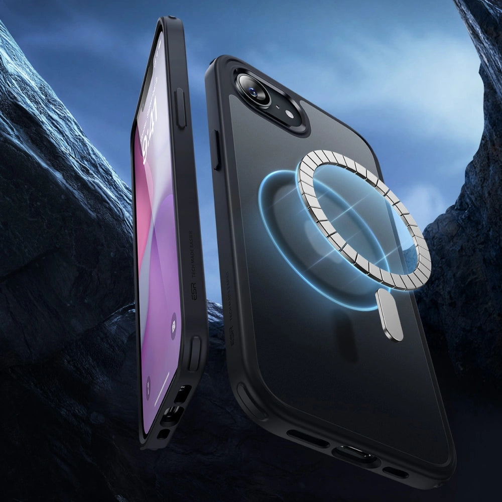 Handyhülle für iPhone 17e / 16e für MagSafe, ESR Classic Hybrid Halolock, Rauchige Schwarze