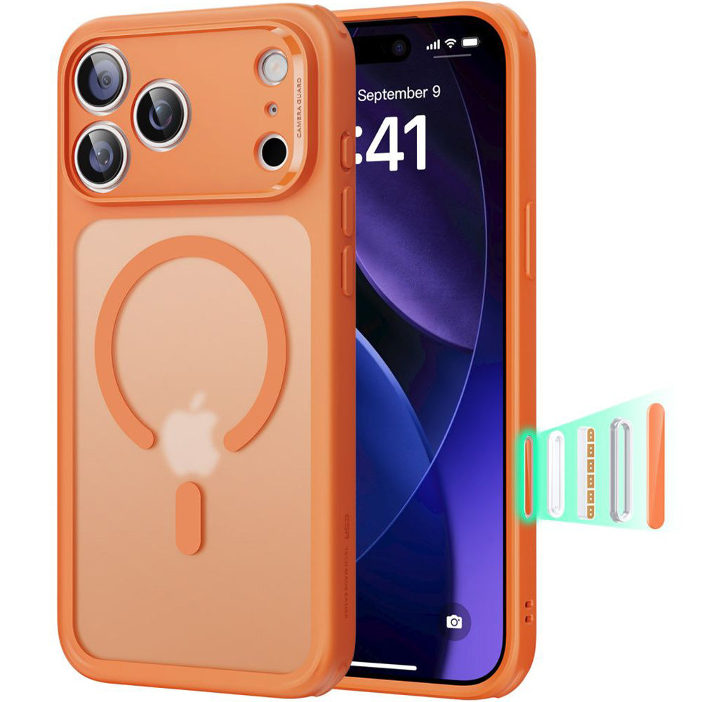 Handyhülle für iPhone 17 Pro Max, ESR Classic Hybrid mit MagSafe, Durchscheinend-Orange