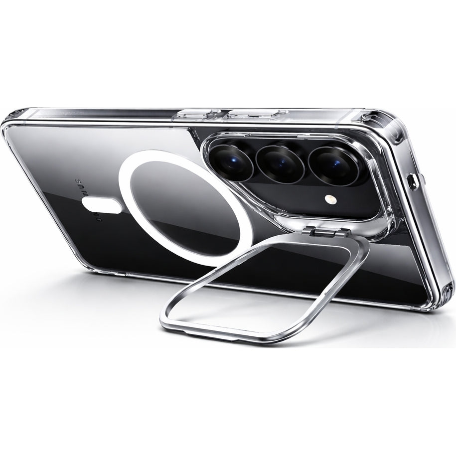 Handyhülle für Galaxy S26 Plus, ESR Classic Hybrid Kickstand mit MagSafe, Transparent und Silbern