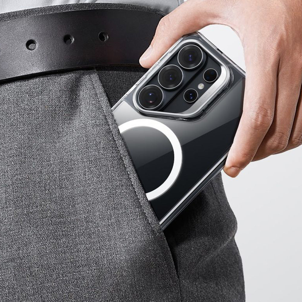 Handyhülle für Galaxy S26 Ultra, ESR Classic Hybrid Kickstand mit MagSafe, Transparent und Silbern