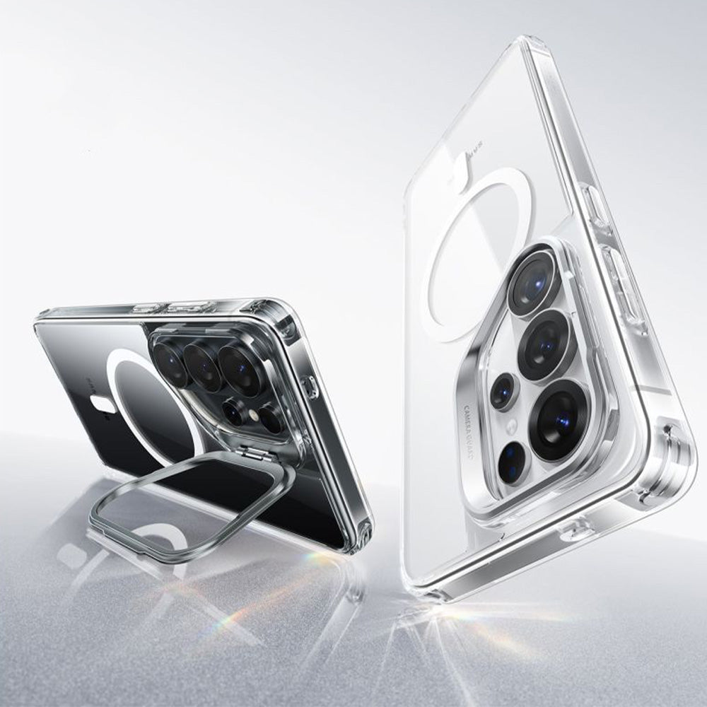Handyhülle für Galaxy S26 Ultra, ESR Classic Hybrid Kickstand mit MagSafe, Transparent und Silbern