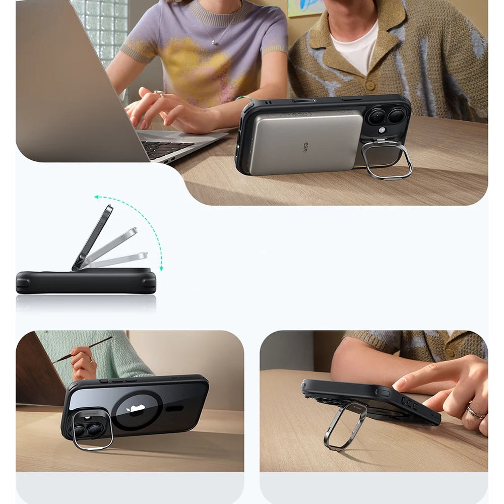 Handyhülle für iPhone 17, ESR Classic Hybrid mit MagSafe, Schwarz / Transparent
