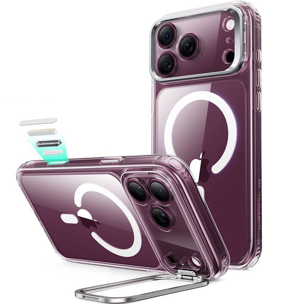 Handyhülle für iPhone 18 Pro / 17 Pro, ESR Classic Hybrid Kickstand mit MagSafe, Transparent-Weiß (2/6)