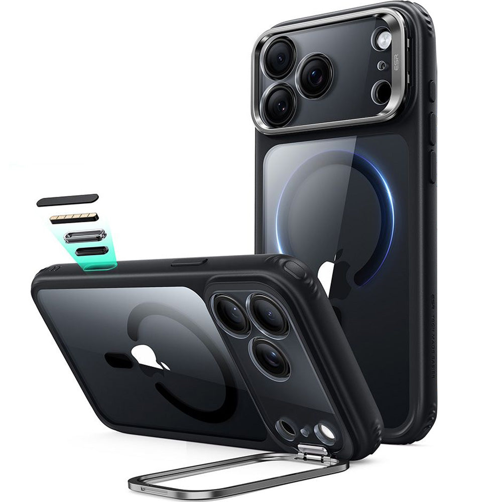 Handyhülle für iPhone 18 Pro / 17 Pro, ESR Classic Hybrid Kickstand mit MagSafe, Transparent-Schwarz (2/6)