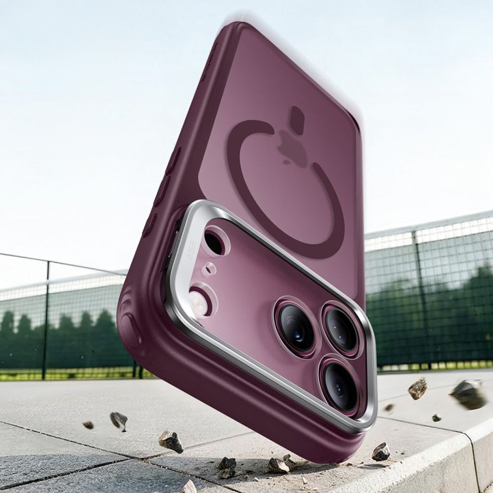 Handyhülle für iPhone 18 Pro Max / 17 Pro Max, ESR Classic Hybrid Kickstand mit MagSafe, Burgunderrot-Rauchfarben (4/6)