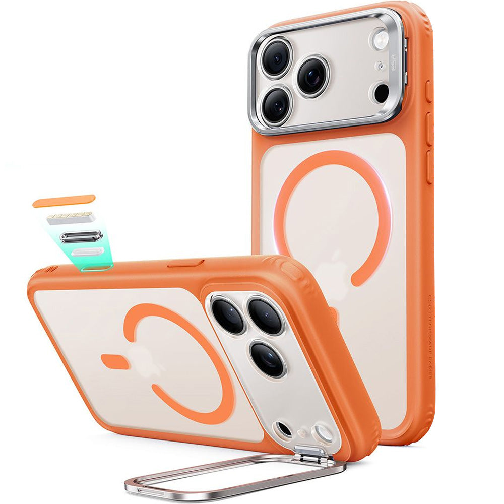 Handyhülle für iPhone 18 Pro Max / 17 Pro Max, ESR Classic Hybrid Kickstand mit MagSafe, Orange-Rauchfarben (2/6)