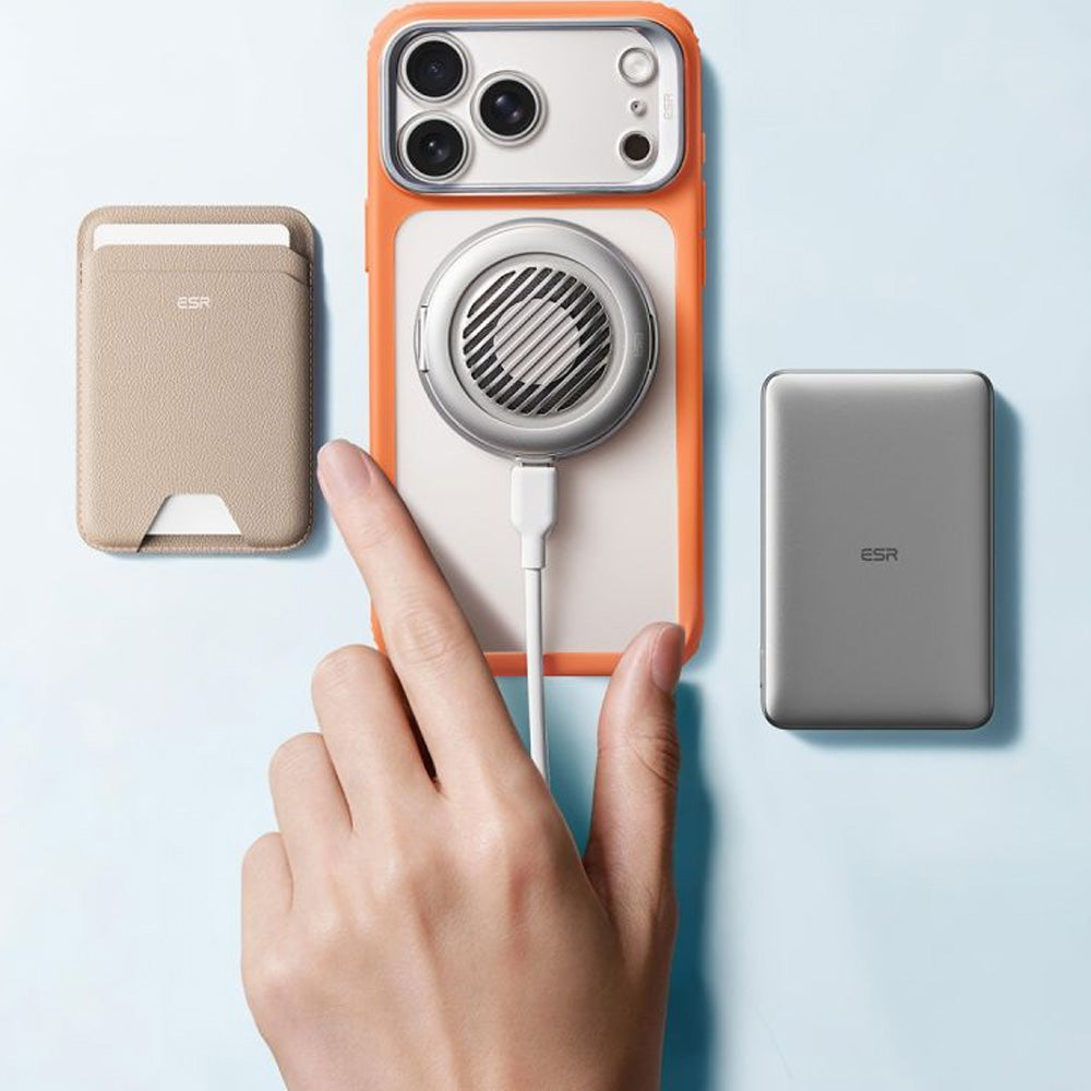 Handyhülle für iPhone 18 Pro Max / 17 Pro Max, ESR Classic Hybrid Kickstand mit MagSafe, Orange-Rauchfarben (6/6)