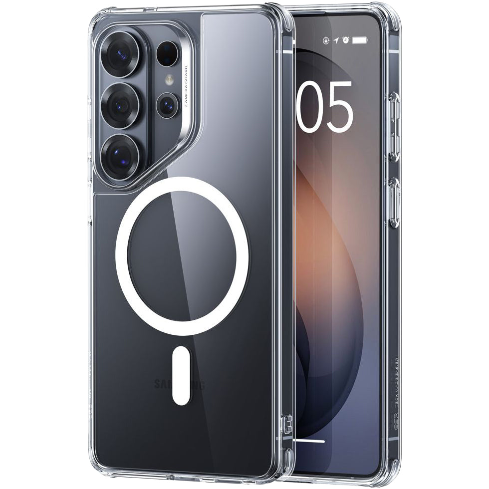 Handyhülle für Galaxy S26 Ultra, ESR Classic Hybrid mit MagSafe, Transparent und Silbern