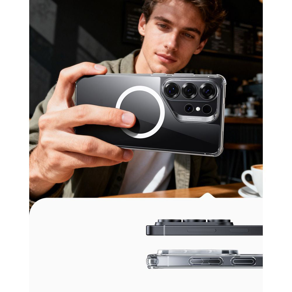 Handyhülle für Galaxy S26 Ultra, ESR Classic Hybrid mit MagSafe, Transparent und Silbern