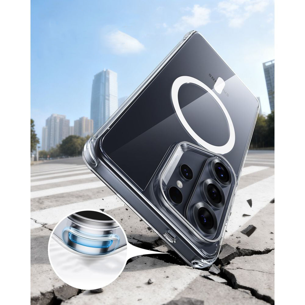Handyhülle für Galaxy S26 Ultra, ESR Classic Hybrid mit MagSafe, Transparent und Silbern