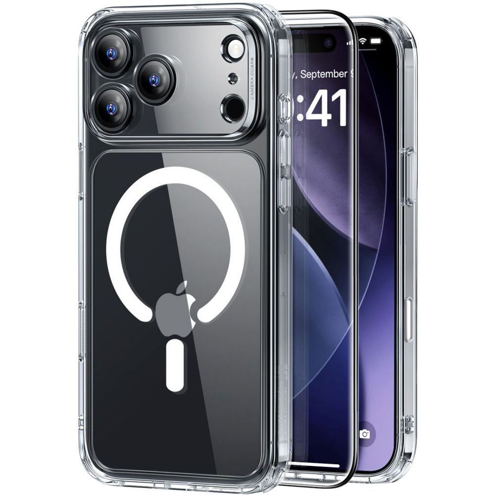 Set Handyhülle, Glas für iPhone 17 Pro Max, ESR Classic Hybrid mit MagSafe & Tempered Glass, Transparent