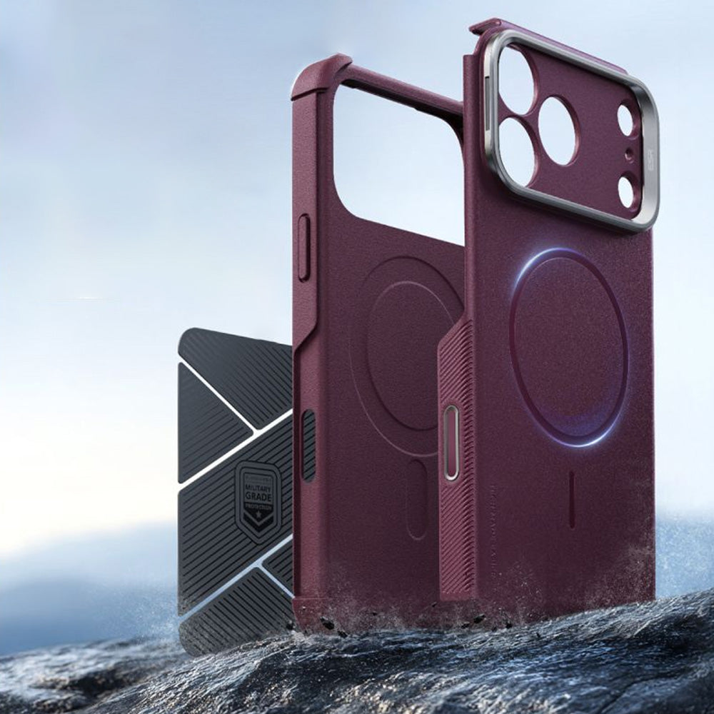 Handyhülle für iPhone 18 Pro / 17 Pro, ESR Cyber Tough Case Kickstand mit MagSafe, Burgunderrot (3/7)