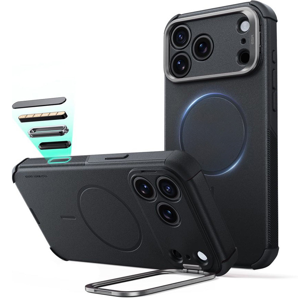 Handyhülle für iPhone 18 Pro Max / 17 Pro Max, ESR Cyber Tough Case Kickstand mit MagSafe, Schwarz (2/8)