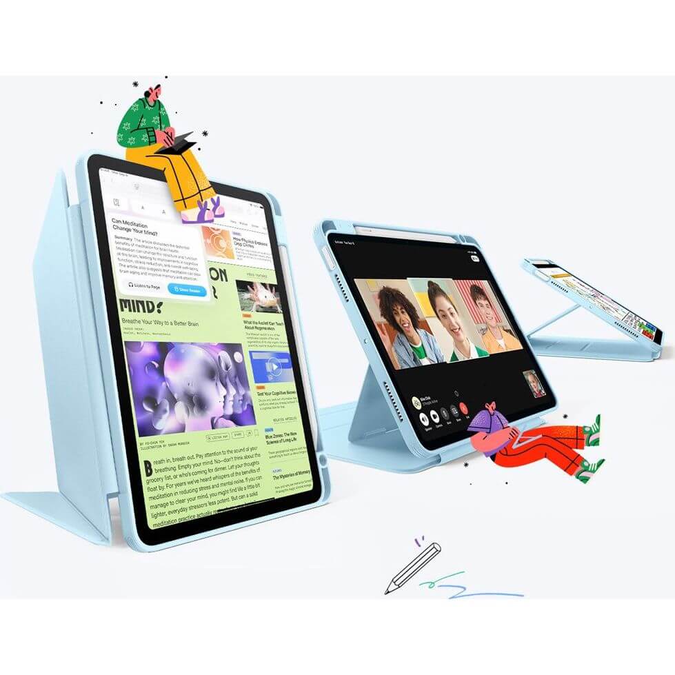 Schutzhülle mit Klappe für iPad Air 11" / 10.9" 2020-2026, ESR Flip Hybrid, Hellblau