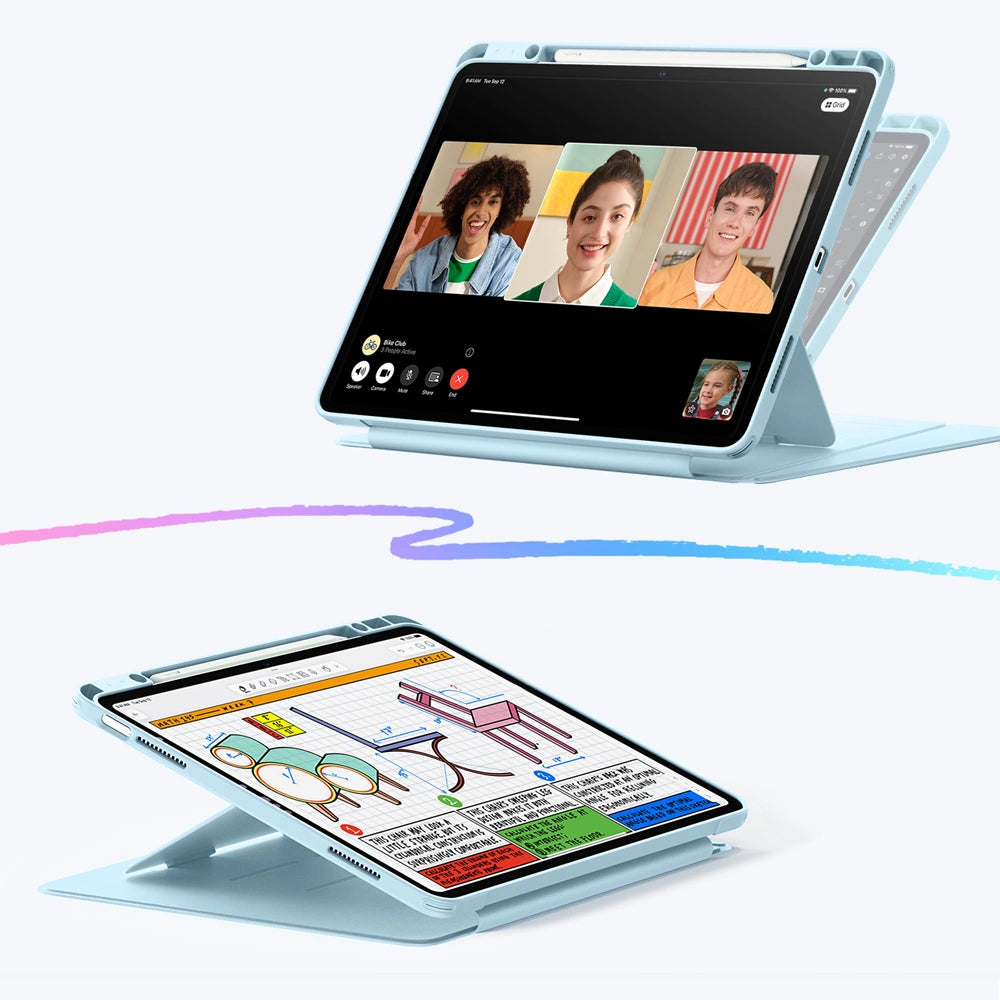 Schutzhülle für iPad Air 13" M4/M3/M2, ESR Flip Hybrid, Hellblau