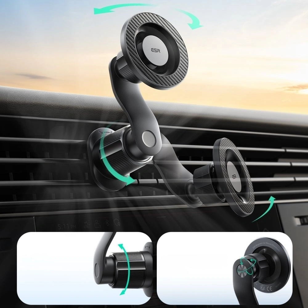 Magnetischer Autohalter für Mobiltelefone für MagSafe ESR Omnilock 2B523, Schwarz