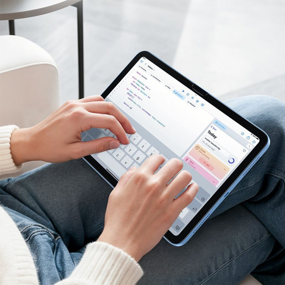 Gehärtetes Glas mit Positionierungsrahmen für iPad 11 / 10 gen. 2025 / 2022, 2 Stück, Matt