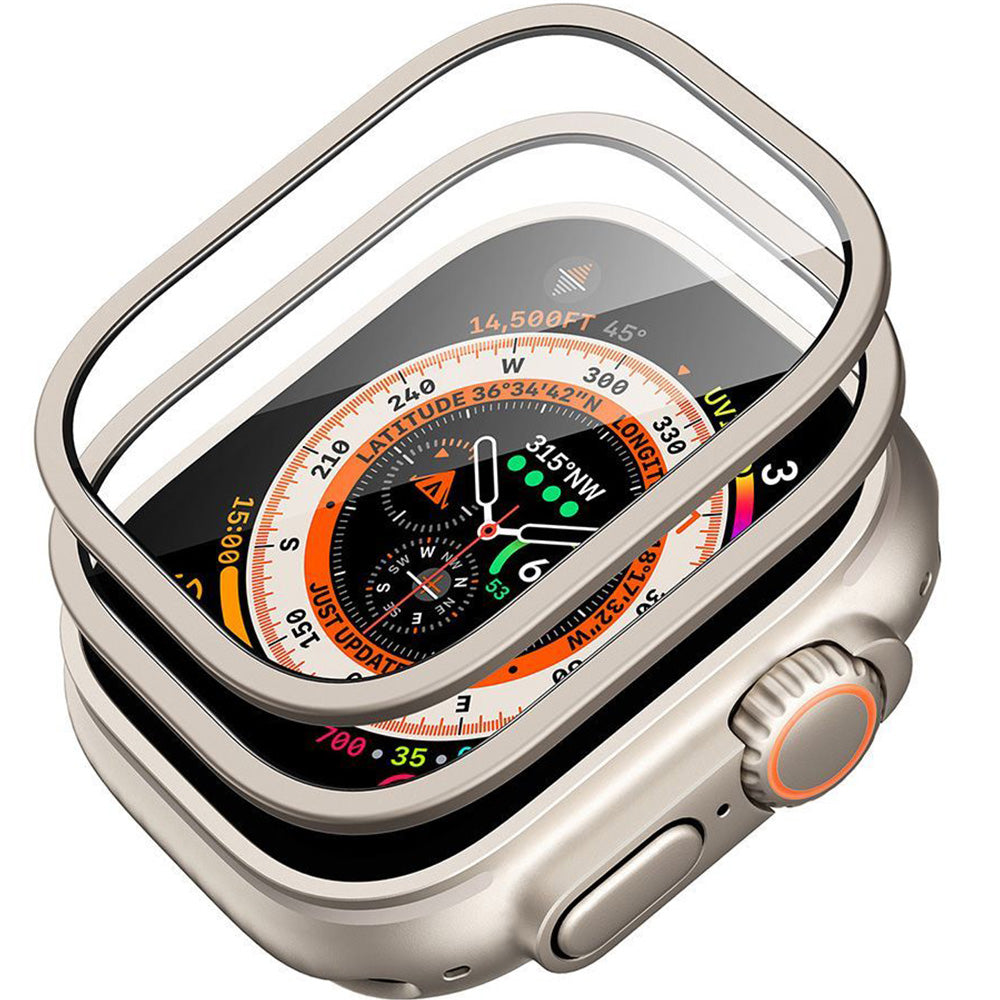 Gehärtetes Glas für Apple Watch Ultra 4/3/2/1 49 mm, ESR Screen Protector Armorite, 2 Stück, Titan