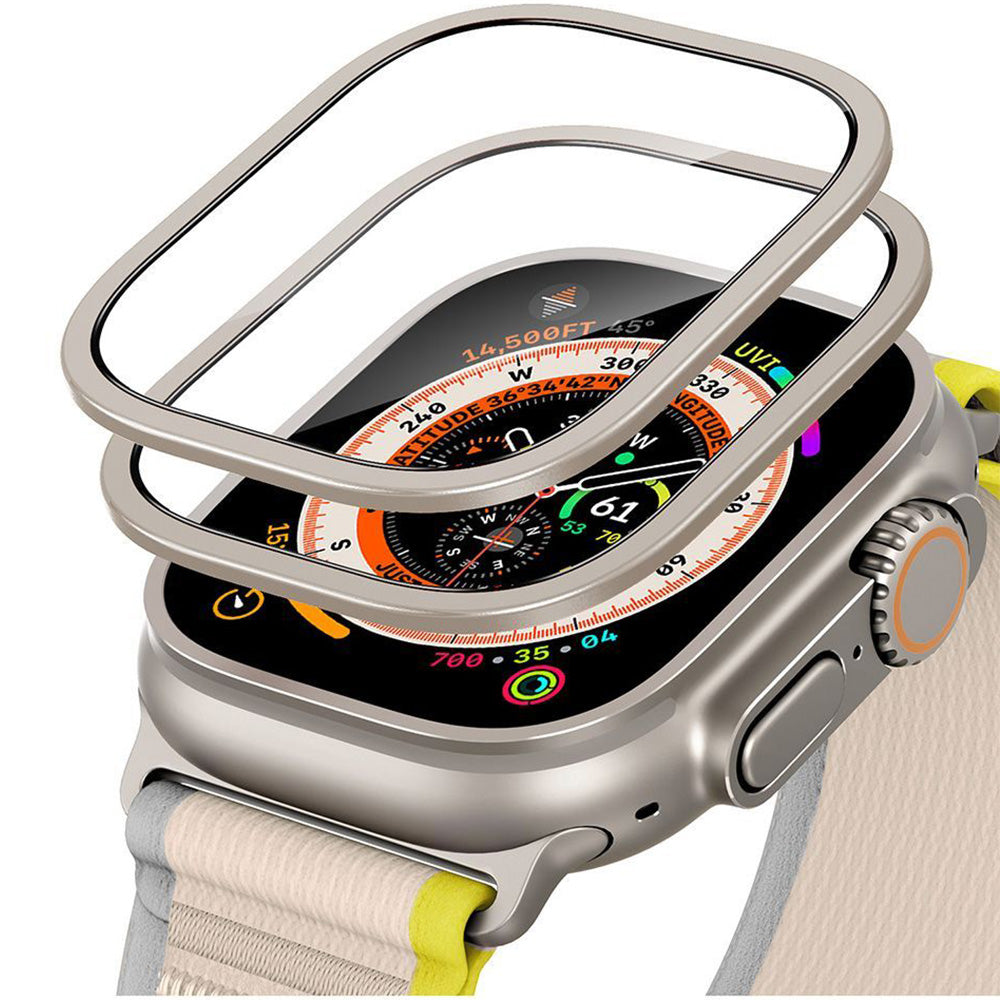 Gehärtetes Glas für Apple Watch Ultra 4/3/2/1 49 mm, ESR Screen Protector Armorite, 2 Stück, Titan