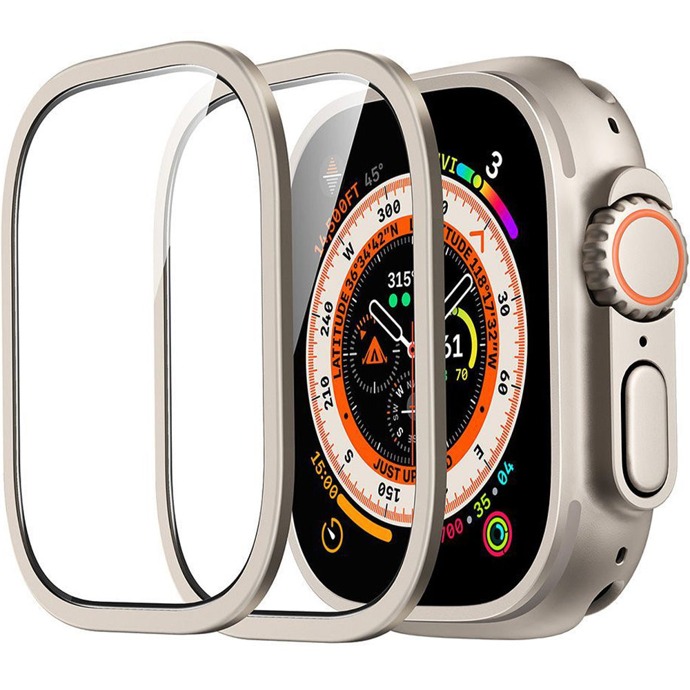 Gehärtetes Glas für Apple Watch Ultra 4/3/2/1 49 mm, ESR Screen Protector Armorite, 2 Stück, Titan