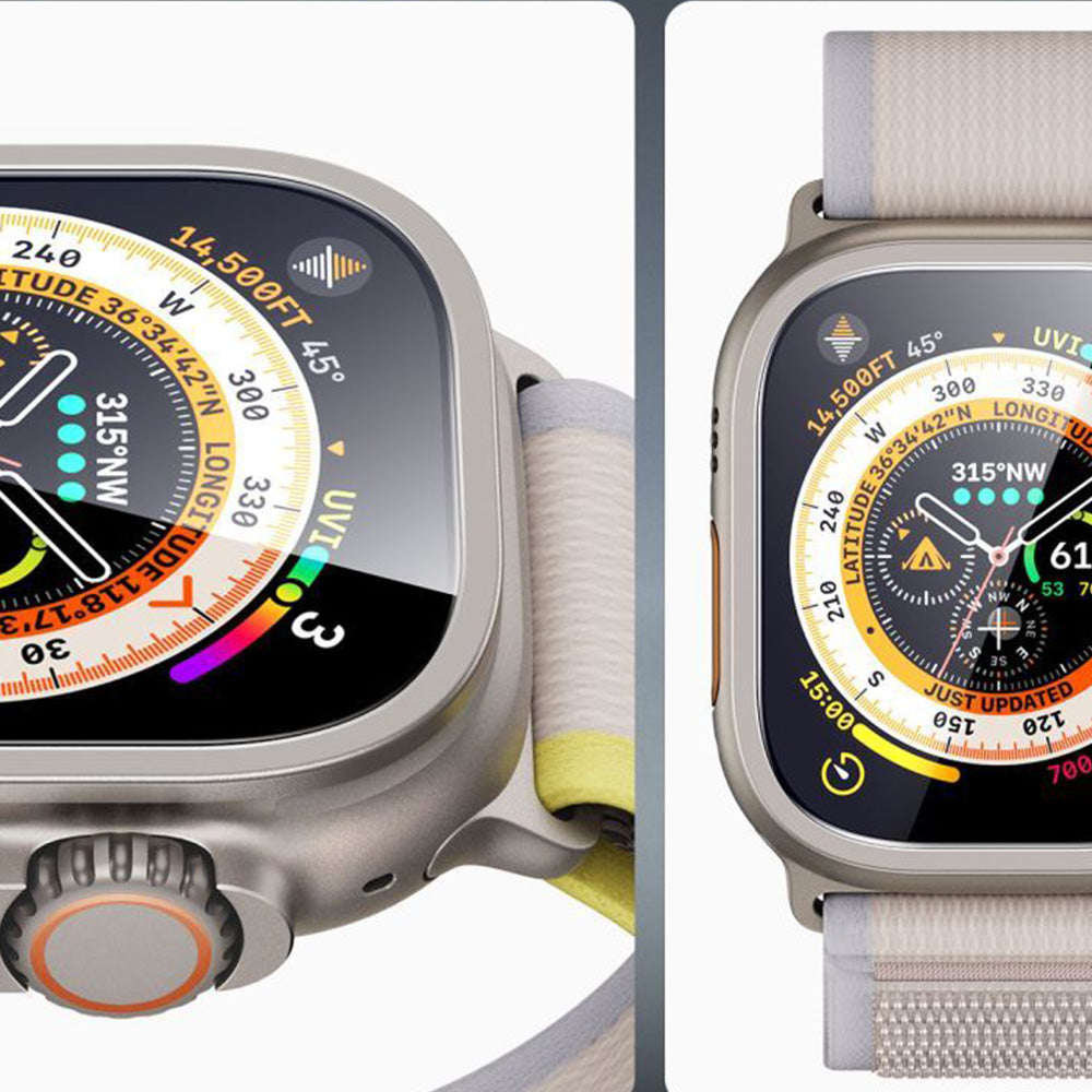 Gehärtetes Glas für Apple Watch Ultra 4/3/2/1 49 mm, ESR Screen Protector Armorite, 2 Stück, Titan