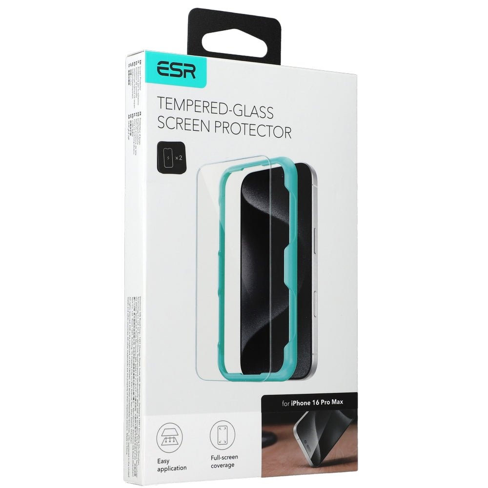 Gehärtetes Glas für iPhone 16 Pro Max, ESR Tempered Glass, 2 Stück