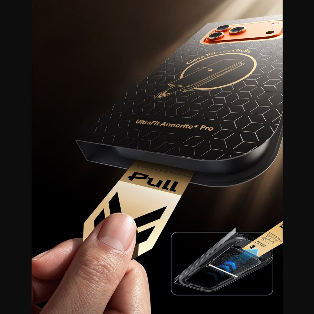 Gehärtetes Glas mit Positionierungsrahmen für iPhone 18 Pro Max / 17 Pro Max, ESR Ultrafit Armorite Pro Tempered Glass (3/7)