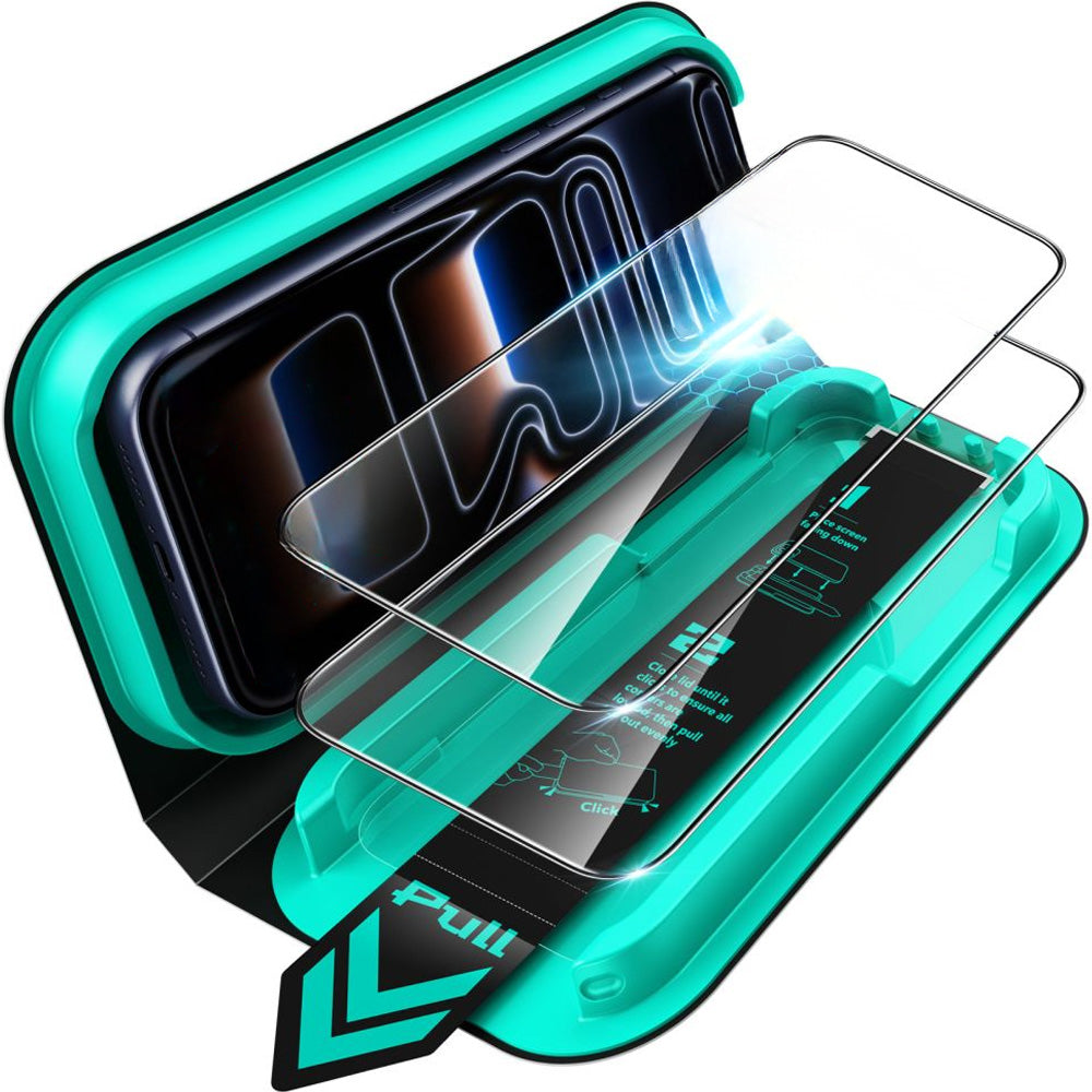 Gehärtetes Glas mit Positionierungsrahmen für iPhone 18 Pro / 17 Pro, ESR UltraFit Armorite Tempered Glass, 2 Stück (2/7)