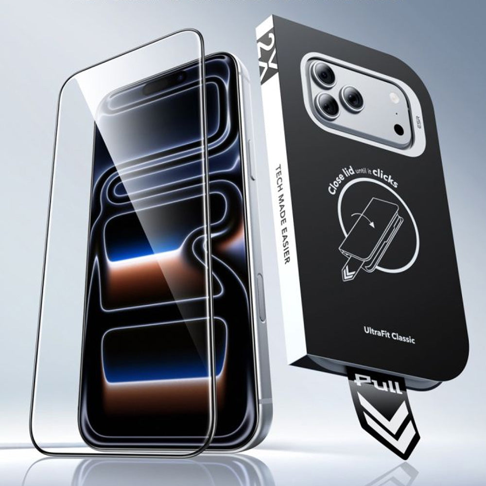 Gehärtetes Glas mit Positionierrahmen für iPhone 18 Pro / 17 Pro, ESR UltraFit Classic Screen Protector, 2 Stück (3/7)