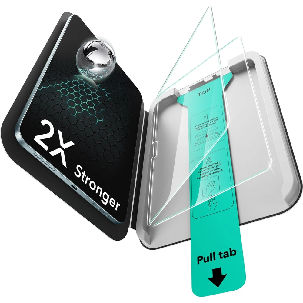 Gehärtetes Glas mit Positionierrahmen für iPad Pro 11" M5 2025 / M4 2024, ESR UltraFit Tempered Glass, 2 Stück