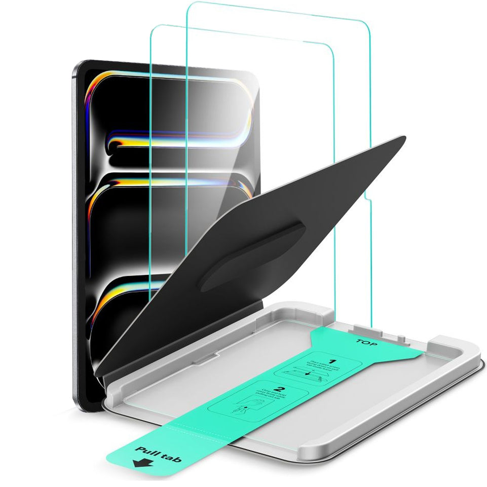 Gehärtetes Glas mit Positionierrahmen für iPad Pro 13" M5 2025 / M4 2024, ESR UltraFit Tempered Glass, 2 Stück
