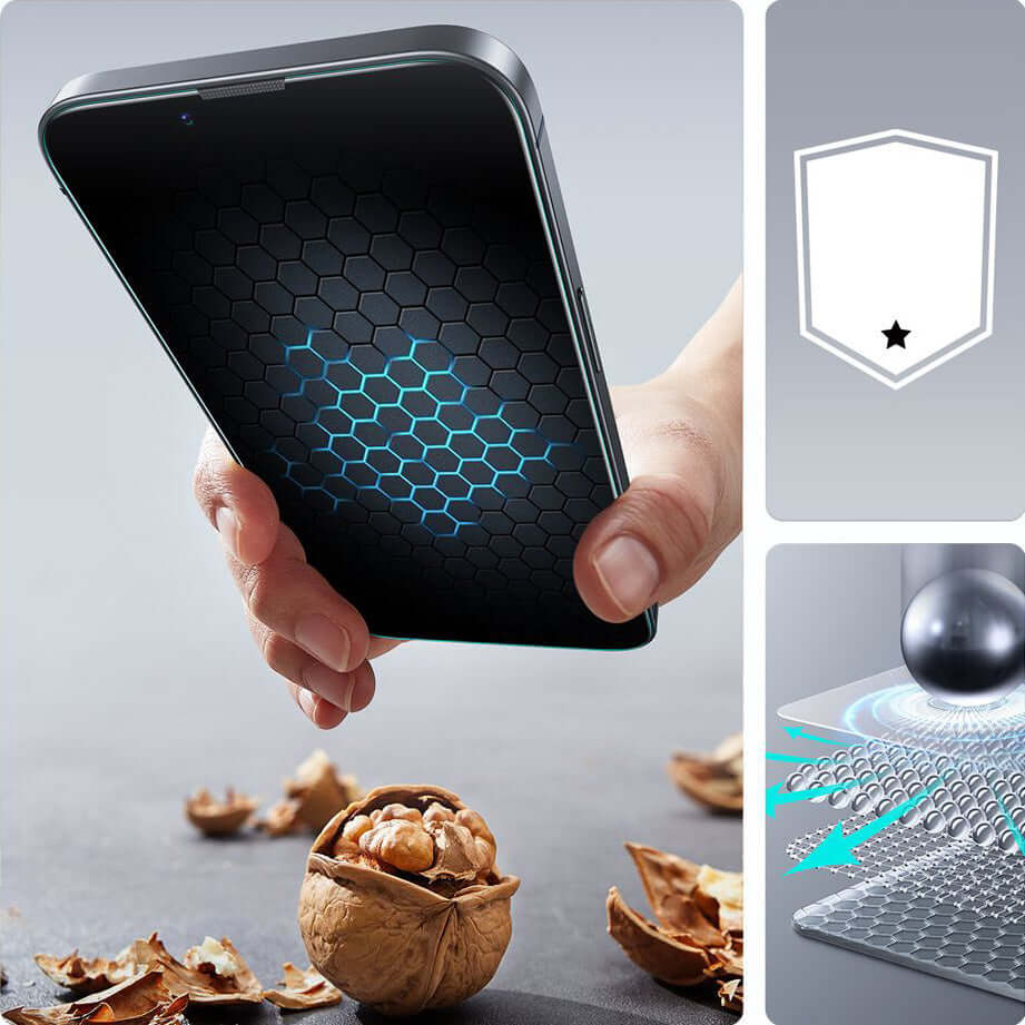 Gehärtetes Glas mit Positionierungsrahmen für iPhone 17e / 16e / 14 / 13 Pro / 13, ESR UltraFit Tempered Glass, 2 Stück