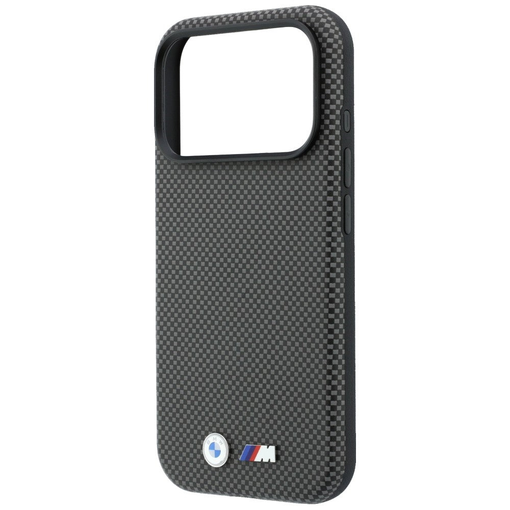 Handyhülle für iPhone 18 Pro Max / 17 Pro Max, BMW M Quadrille Kevlar Metal Logo mit MagSafe, Grau (6/8)