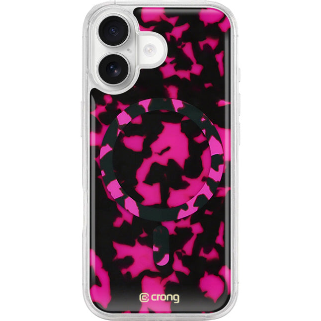 Handyhülle für iPhone 17, Crong Deluxe MAG MagSafe, Rosa Pantherin