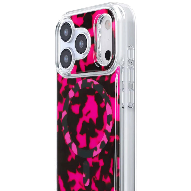 Handyhülle für iPhone 17, Crong Deluxe MAG MagSafe, Rosa Pantherin