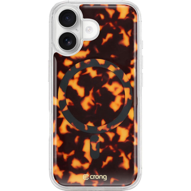 Handyhülle für iPhone 17, Crong Deluxe MAG MagSafe, Orangefarbener Panther
