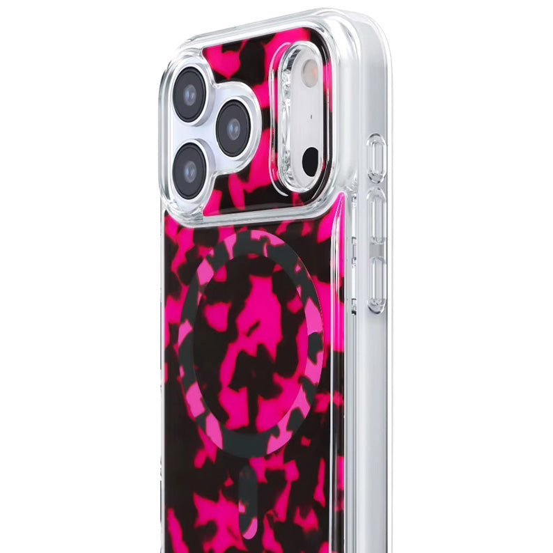 Handyhülle für iPhone 17 Pro, Crong Deluxe MAG MagSafe, Rosa Pantherin