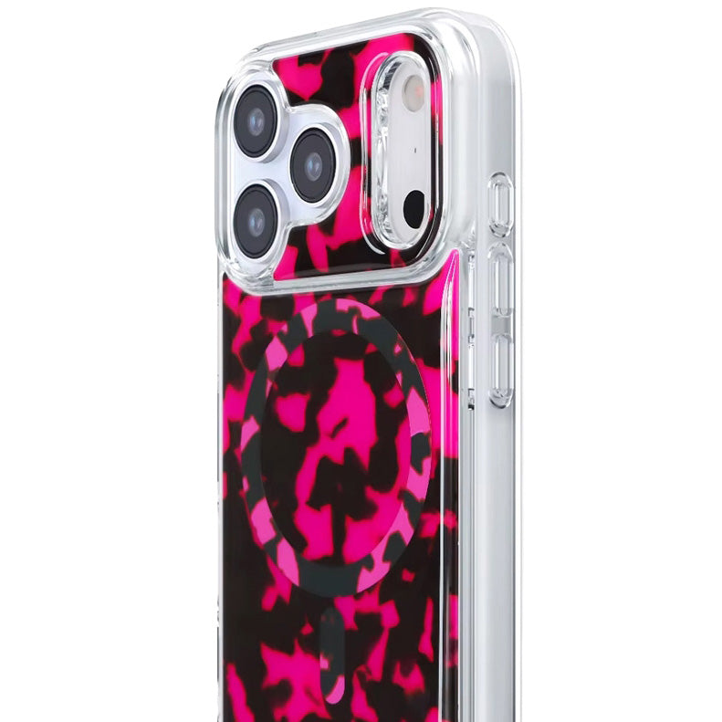 Handyhülle für iPhone 17 Pro Max, Crong Deluxe MAG MagSafe, Rosa Pantherin