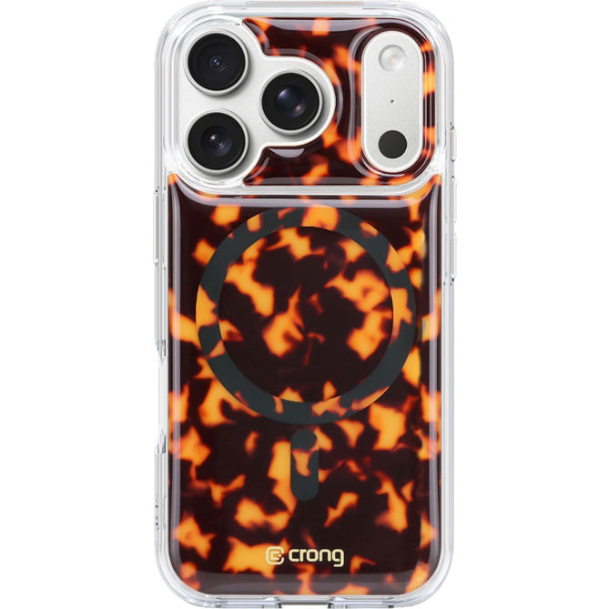 Handyhülle für iPhone 17 Pro Max, Crong Deluxe MAG MagSafe, Orangefarbener Panther